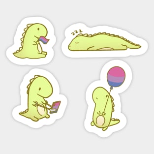 Bisexual Pride Dinosaur Sticker